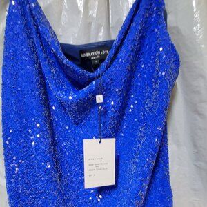 GENERATION LOVE SEQUIN MONET CAMI COBALT BLUE  SMALL
